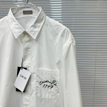 ZB / 디올 포플린 셔츠 , 포켓 아트웍 긴팔 셔츠