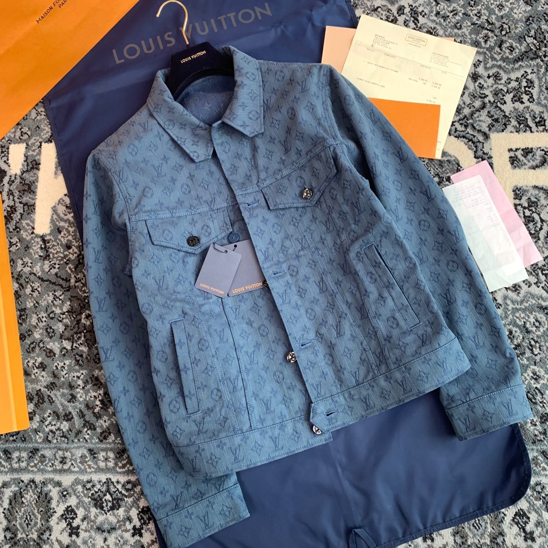 잔디집 / 루이비통 자켓 , LV19ss 다크 패턴 자카드 데님 재킷 (블루)
