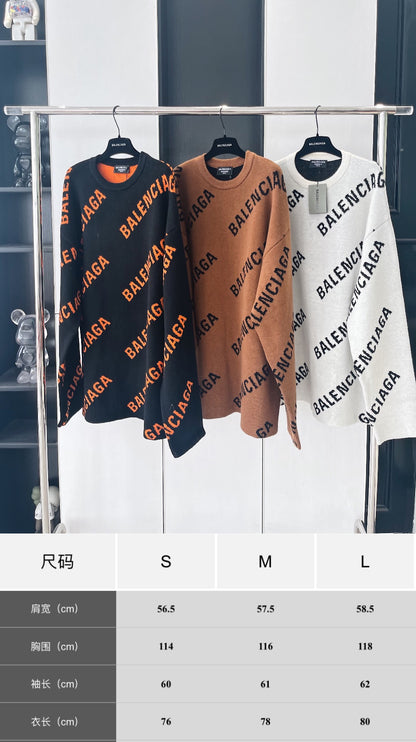 V공장 / Balenciaga 새로운 가을 겨울 풀 로고 스웨터  3가지 색상