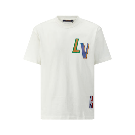잔디 / 루이비통 반탈 티셔츠  공동 브랜드 NBA 레인보우 레터 반팔