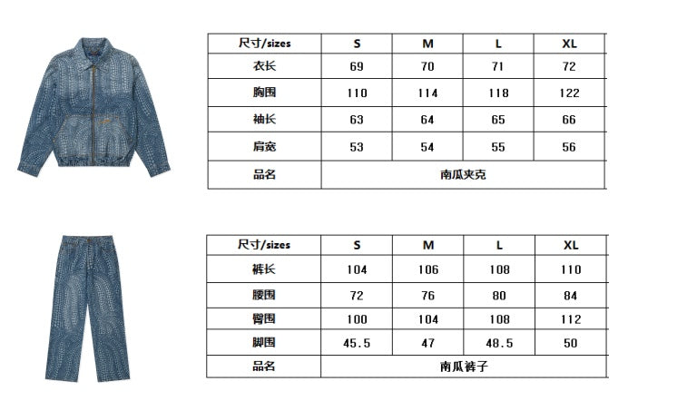 BVG / 루이비통 쿠사마 야요이 펌킨 폴카 도트 지퍼 데님 자켓