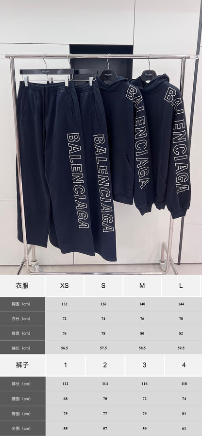 V공장 /  Balenciaga 2023SS 대문자 자수 수트 후드 스웨트셔츠