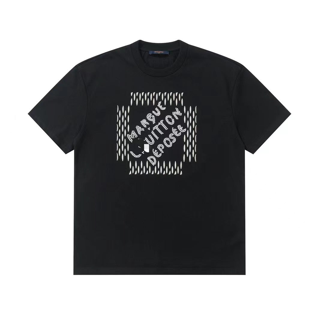BVG / 루이비통 반팔티 , 비즈 자수 크루 넥 티셔츠