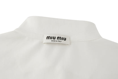 잔디집 / 미우미우 카라티 ,  MIUMIU 자수 화이트 폴로 셔츠