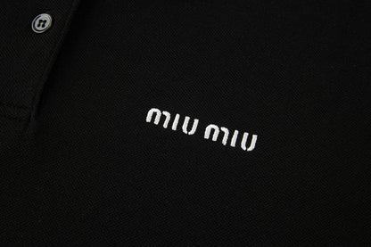 잔디집 / 미우미우 카라티 ,  MIUMIU 자수 화이트 폴로 셔츠