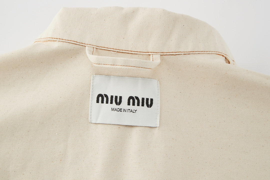 잔디집 / 미우미우 레터링 셔츠 , MIUMIU 레터 자수 데님 반소매 셔츠