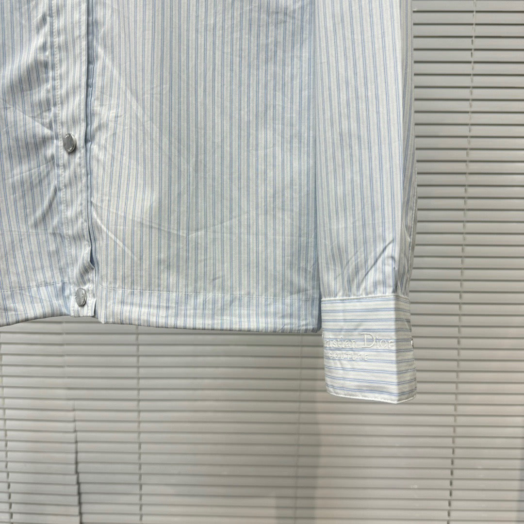 ZB / 디올 셔츠 자켓 , 빅포켓줄무늬블라우스