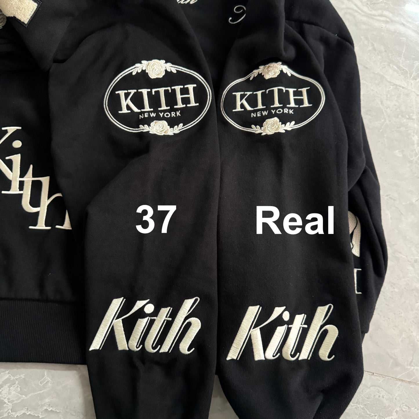 37도 / KITH Nelson Colared Pullover 레터링 지도자수 폴로 맨투맨