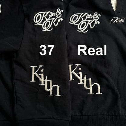 37도 / KITH Nelson Colared Pullover 레터링 지도자수 폴로 맨투맨