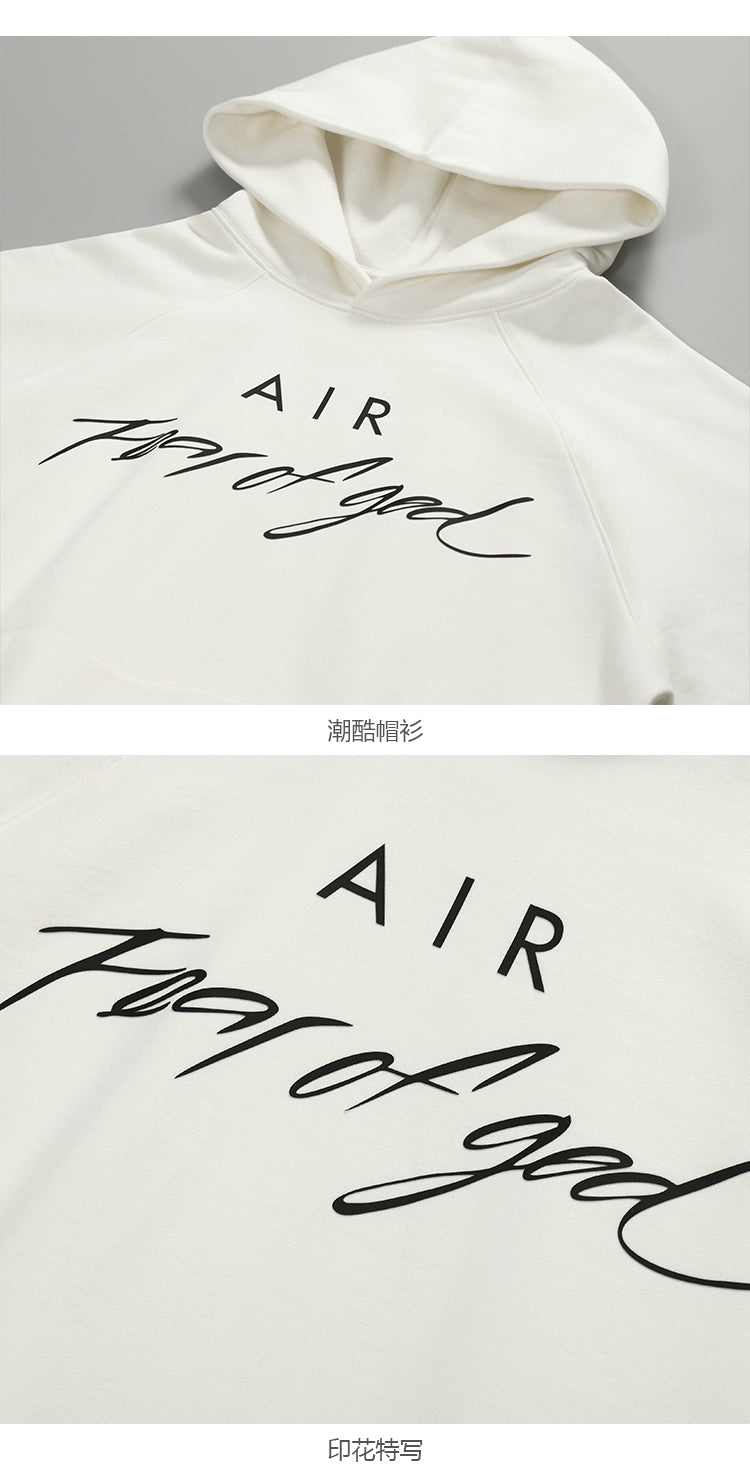 세나 /  FEAR FEAR OF GOD AIR 공동 하이 스트리트 루즈 캐주얼 스포츠 접착 후드