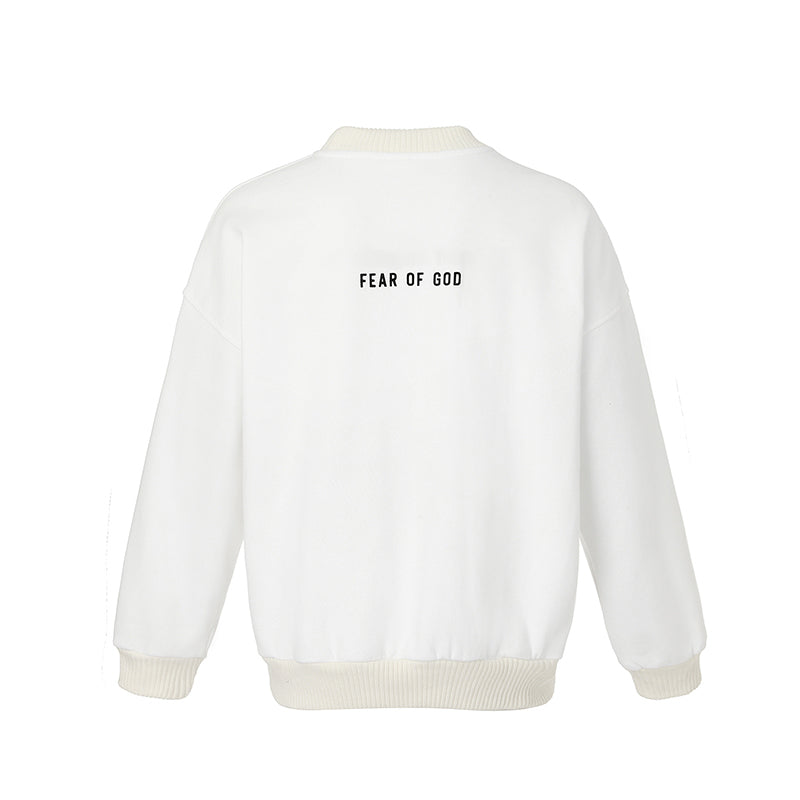 세나 /  FEAR OF GOD FOG 연명 하이 스트리트 타이드 브랜드 플로킹 프린트 레터 루즈 라운드 넥 스웨터