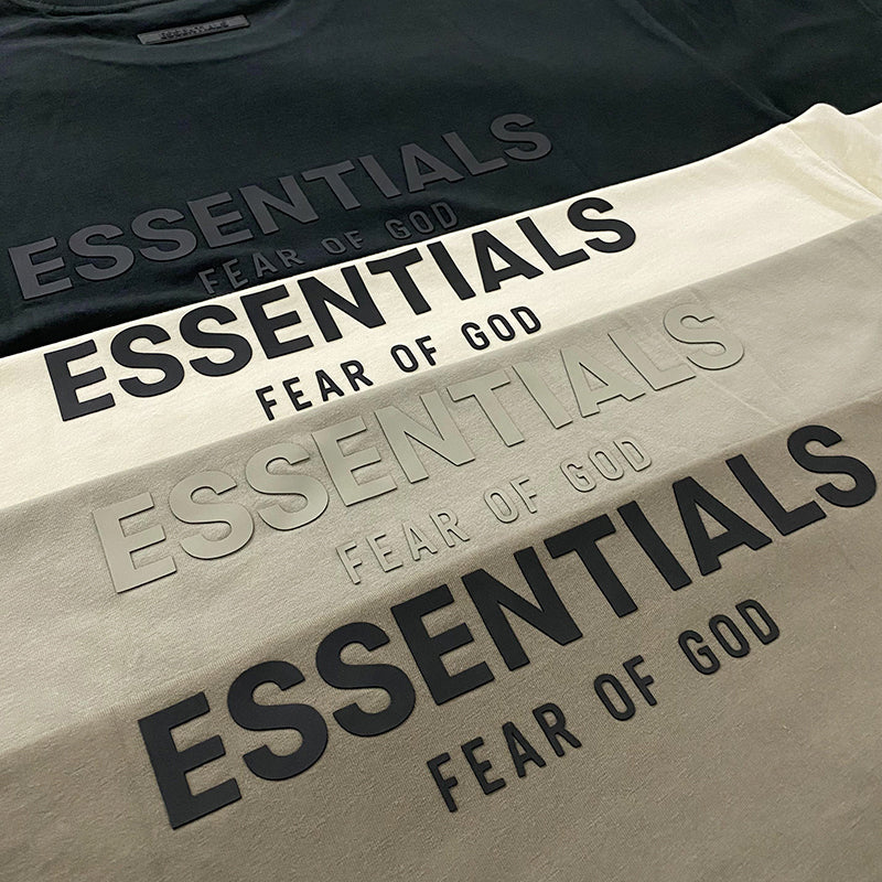 세나 /  FOG ESSENTIALS 더블 라인 일곱 번째 시즌 하이 스트리트 루즈 타이드 브랜드 백 접착 반팔 티셔츠