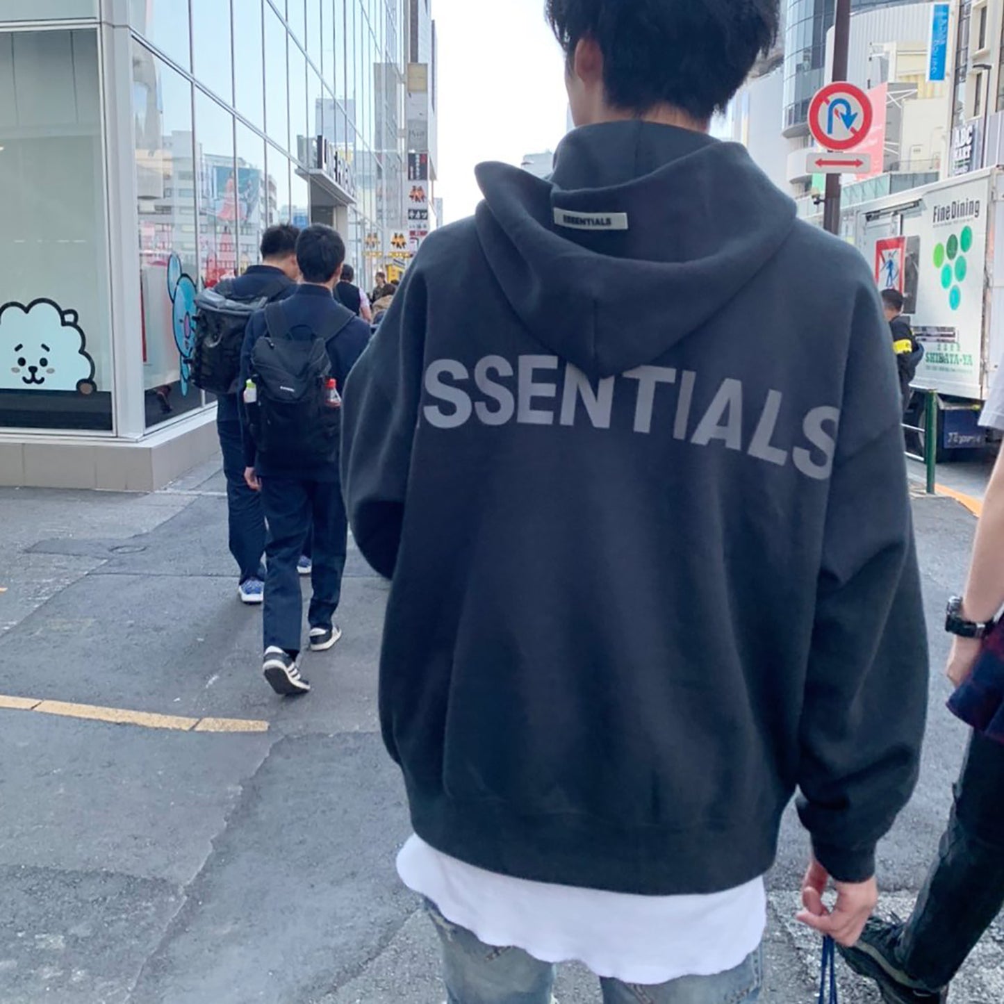 세나 /  FOG ESSENTIALS FEAR OF GOD 더블 라인 하이 스트리트 반사 문자 프린트 후드 스웨터