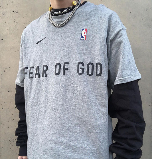 세나 / AIR FOG FEAR OF GOD 휴일 공동 하이 스트리트 스포츠 느슨한 프린트 반팔 티셔츠
