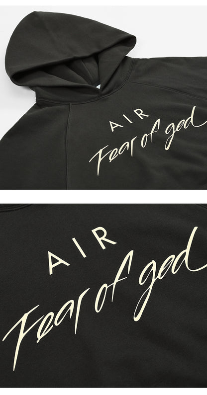 세나 /  FEAR FEAR OF GOD AIR 공동 하이 스트리트 루즈 캐주얼 스포츠 접착 후드