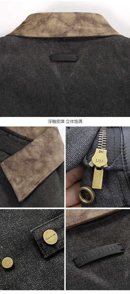 세나 / FOG FEAR OF GOD 시즌 7 주류 옷깃 기계 수리 오래된 지퍼 퀼트 재킷 재킷