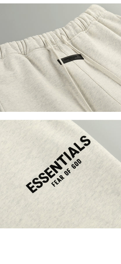 세나 / FOG ESSENTIALS 여덟 번째 시즌 더블 라인 하이 스트리트 루즈 블랙 플로킹 프린트 캐주얼 바지