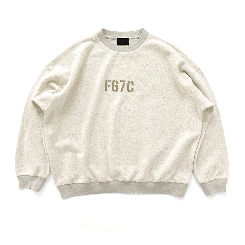 세나 / FOG FEAR OF GOD 일곱 번째 시즌 메인 라인 FG7C 플로킹 프린트 루즈 리버스 웨어 라운드넥 스웨터