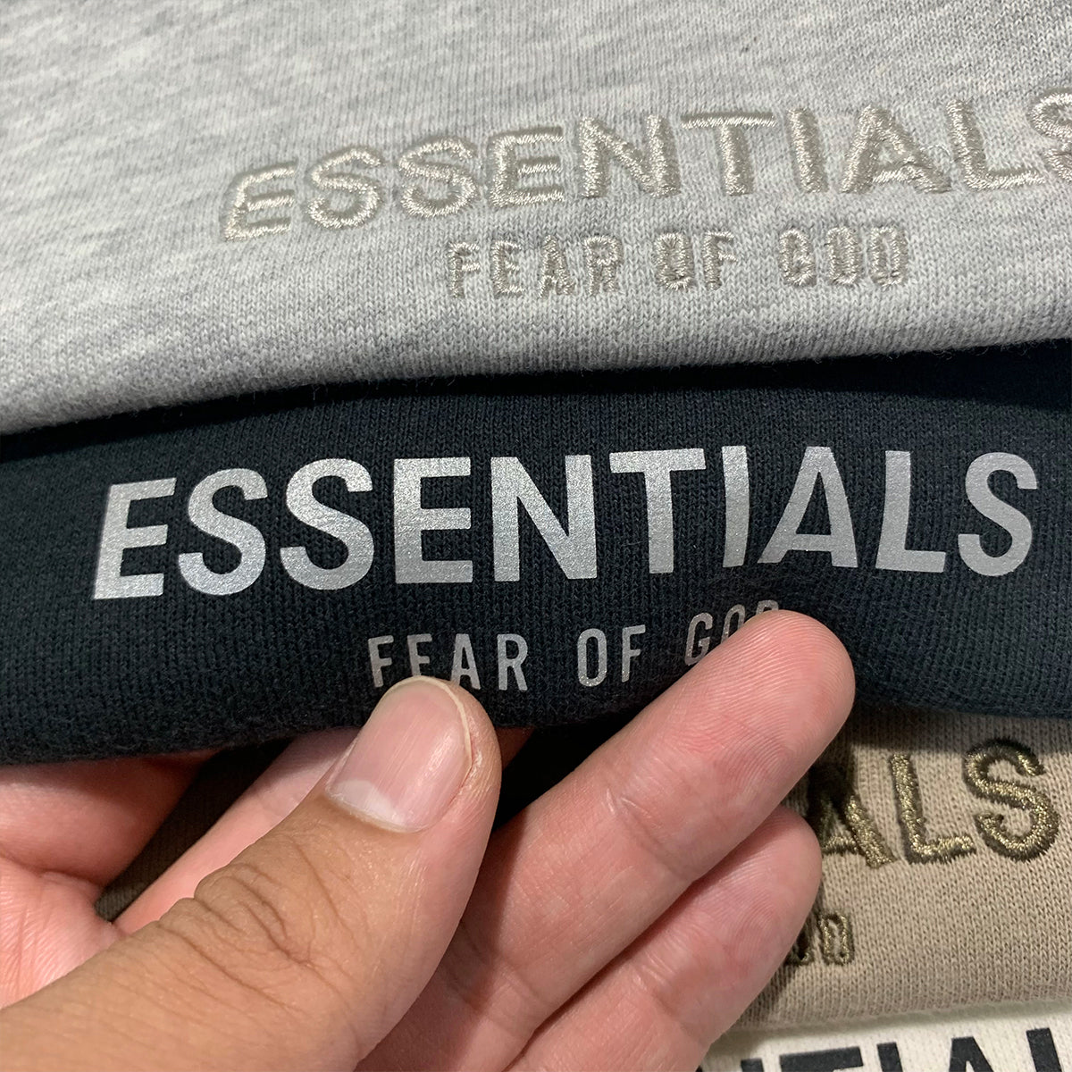 세나 /  FOG FEAR OF GOD ESSENTIALS 더블 라인 하이 스트리트 스포츠 및 레저 3M 반사 반바지