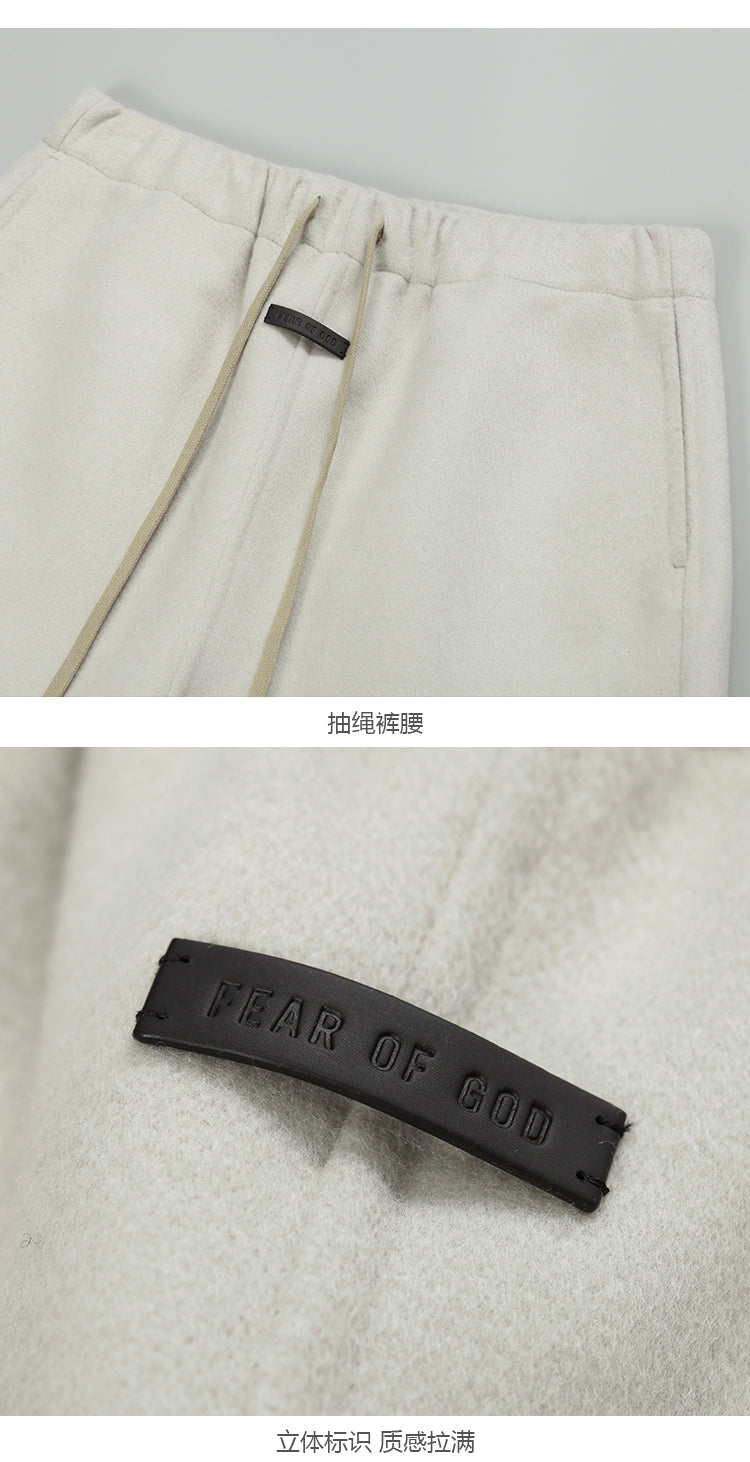 세나 /  FOG FEAR OF GOD 메인 라인 이터널 시리즈 울 매니저 데모 넓은 입 드로스트링 팬츠