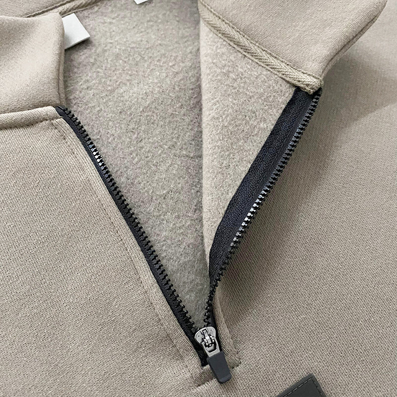 세나 /  더블 라인 하이 스트리트 스타일 하프 풀 스웨터 남성용 뒷면 접착 프린팅