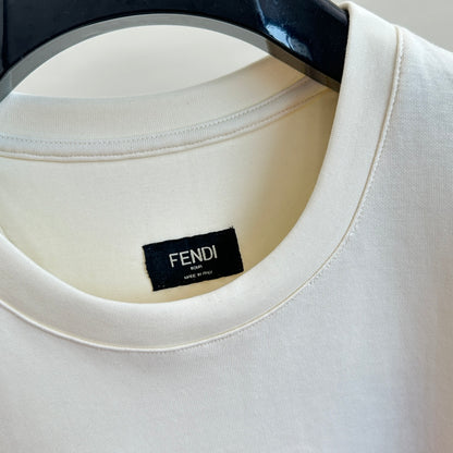 체인2호 / 펜디 반팔, Fend*/Fendi 24SS 봄 여름 신작 바늘 문자 자수 라운드넥 반팔 티셔츠