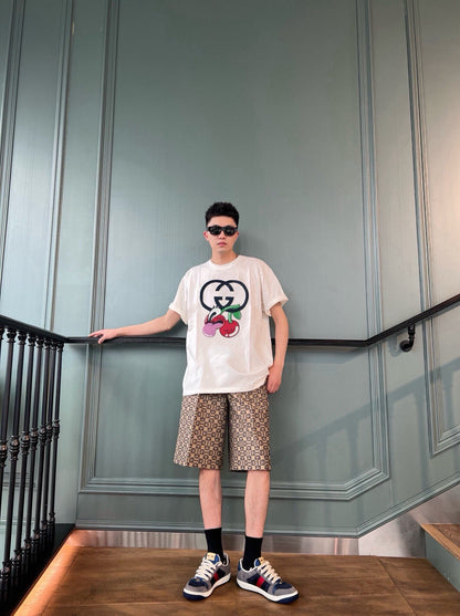 체인2호 / 구찌 반팔, Gucc*/Gucci 24SS 체리 챕터 자수 반팔