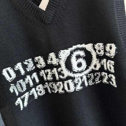 체인2호 / 메종 마르지엘라 조끼, Maison Margiela/MM6 Margiela 24ss 브이넥 인타르시아 니트 베스트