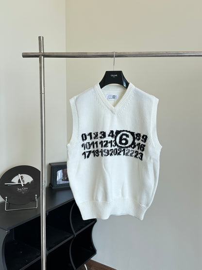 체인2호 / 메종 마르지엘라 조끼, Maison Margiela/MM6 Margiela 24ss 브이넥 인타르시아 니트 베스트