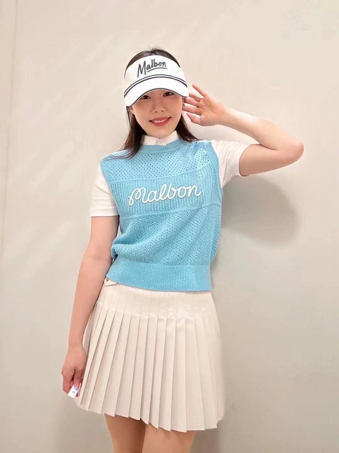 마이골프 / MALBON 초봄 골프 여성 니트조끼