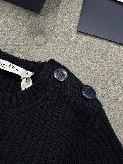 TJ셀러 / 디올 니트 스웨터 , 네이비 스타일의 코튼 스트라이프 스웨터