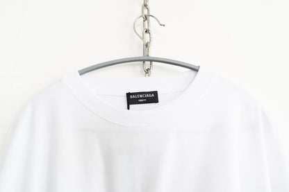 체인 /  발렌시아가 로고 프린트 긴팔 티셔츠 남녀공용 페이크 투피스