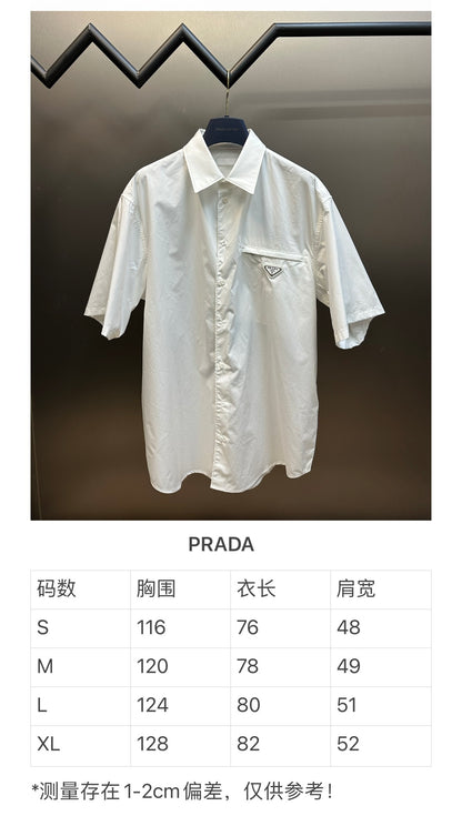 체인2호 / 프라다 셔츠 , Prada 트라이앵글 지퍼 포켓 반팔 셔츠