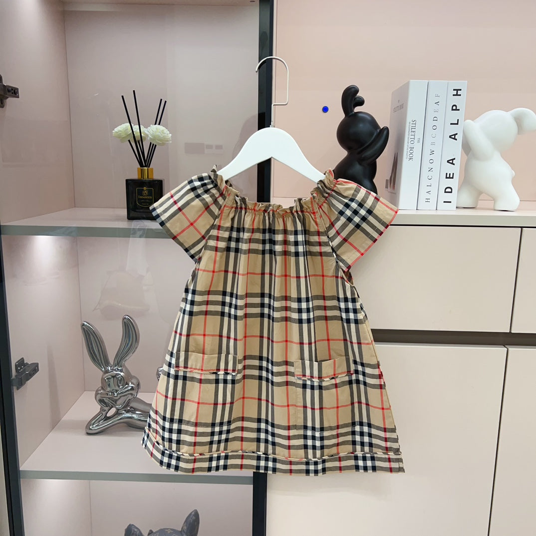 AA / 버버리 아동복 , 대형 격자 무늬 드레스