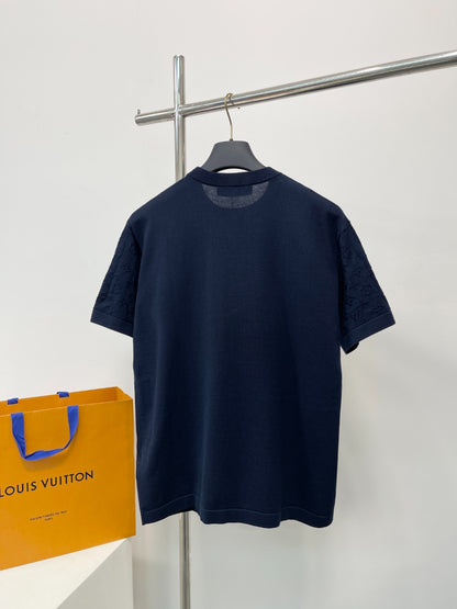 BVG / 루이비통 자카드 슬리브 모직 반소매 티셔츠